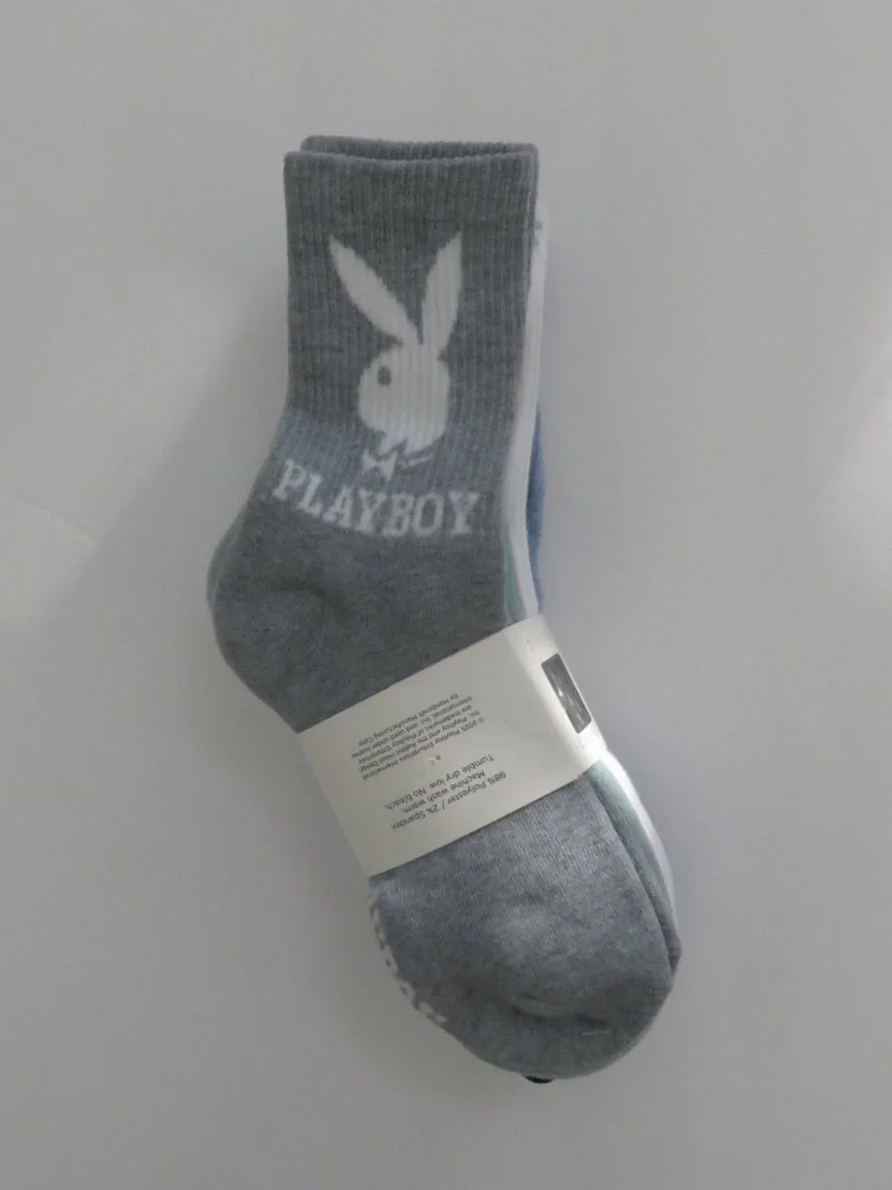 (#142) Playboy Multi-color 5-PK Signature Logo Bunny Cushioned Crew Socks